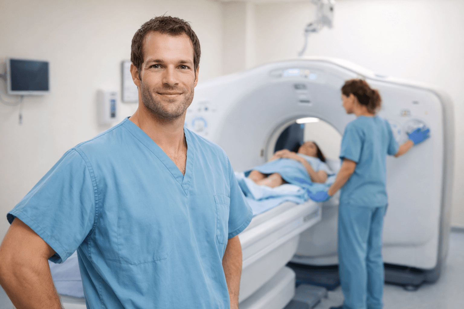 Allied health professional in a clinical setting